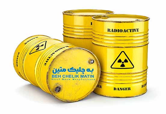 سه عدد بشکه زباله صنعتی به رنگ زرد با آرام به چلیک متین